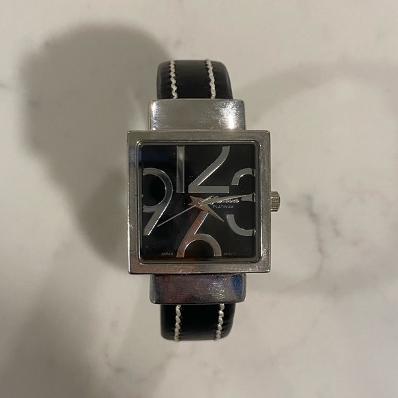 Geneva Platinum - Sterling Silver and Black Watch, like new! - Picture 1 of 8